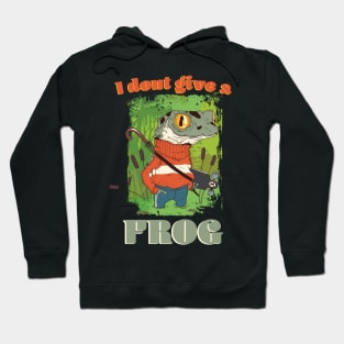 Frog Sticker, I don't give a Frog, funny Toad, Cartoon Froggy Hoodie